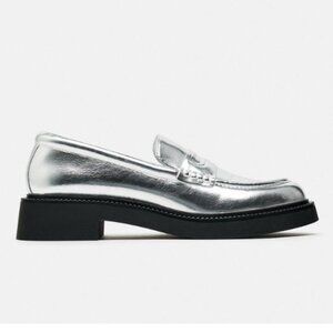ZARA Festive Silver Loafers